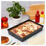 3 Pcs Detroit Style Pizza Pan 10 x 14 x 2.36 Inch Non Stick Rectangle Deep Pizza Pans Pre Seasoned Carbon Steel Sicilian Style Pan Dish Bakeware Kitchenware - Retail: $31