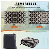 Outdoor Rug 6x9 ft Waterproof Reversible Patio Plastic Straw Rugs for Decor Clearance Outside Large RV Camping Area Carpet Mat for Porch Deck Balcony Pool Backyard Picnic Beach Camper Door - Retail: $