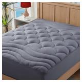 Queen Mattress Pad for Back & Hip Pain Relief, Pillow Top Cooling Bed Topper Quilted Fitted, Hotel Quality Deep Pocket Soft Queen Mattress Protector Cover Washable (60x80 inch, Grey) - Retail: $40