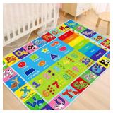 ABC Play Carpet for Kids â Extra Large Preschool Rug with ABCs, Numbers, Animals, and Colors for Playroom & Classroom - (78.7X59 Inches) - Retail: $50