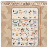 Baby Play Mat 59 X 59", Thickened Soft Floor Mat, Waterproof and Non-Slip Crawling Play Mat, Machine Washable Foldable Crawling for Floor Playpen - Retail: $55"