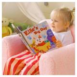 Kids Ultra-Soft Snuggle Foam Filled Chair, Toddler Cuddly Sherpa Reading Couch for Boys and Girls, Pink - Retail: $43