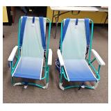 Folding Beach Chair with Storage Pocket(2 chairs)  - Retail: $80