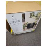 Round Metal Outdoor Column Fire Pit Black - Thresholdâ¢ - Retail: $400