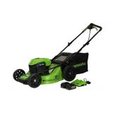 Greenworks - 24V (2x24V) 21-Inch Self-Propelled Lawn Mower (2 x 5.0Ah Batteries and Charger Included) - Green - Retail: $502