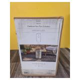 17\" Pipestone Outdoor Column Fire Pit Gray - Thresholdâ¢: Modern Propane Gas Firepit with Lava Rock and Cover