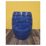 Modern Blue Metal Accent Table