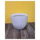 10\" Wide Textured Ceramic Outdoor Planter Pot White - Thresholdâ¢