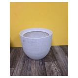 10\" Wide Textured Ceramic Outdoor Planter Pot White - Thresholdâ¢