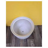 10\" Wide Textured Ceramic Outdoor Planter Pot White - Thresholdâ¢
