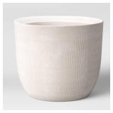 10\" Wide Textured Ceramic Outdoor Planter Pot White - Thresholdâ¢