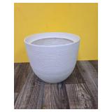 10\" Wide Textured Ceramic Outdoor Planter Pot White - Thresholdâ¢