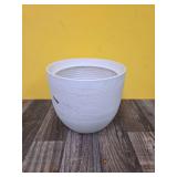 10\" Wide Textured Ceramic Outdoor Planter Pot White - Thresholdâ¢