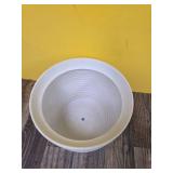 10\" Wide Textured Ceramic Outdoor Planter Pot White - Thresholdâ¢