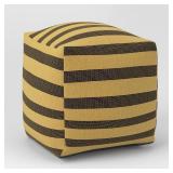 Striped Outdoor Patio Pouf Beige - Thresholdâ¢ - Retail: $80