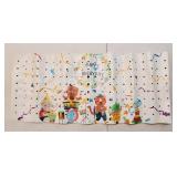 Bath and Shower Safety Mats 40x16 inch, Non Slip with Suction Cups for Bathroom Stall and Tub Floor, Extra Large and Machine Washable, Drain Holes Keep Bathtub Clean, Colored Animals.