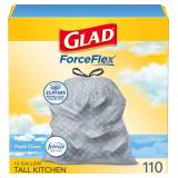 Glad Tall Kitchen Drawstring Trash Bags - Odorshield 13 Gallon Trash Bag, Febreze Fresh Clean, 110 Count - Retail: $20