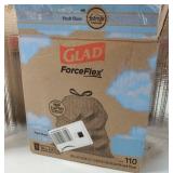 Glad Tall Kitchen Drawstring Trash Bags - Odorshield 13 Gallon Trash Bag, Febreze Fresh Clean, 110 Count - Retail: $20
