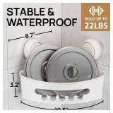 Corner Shower Caddy Suction Cup, shower shelves suction cup, 2 Pack Basket Powerful Bathroom, Waterproof & Oil-proof Organizer for Kitchen, No-Drilling Removable - Retail: $30