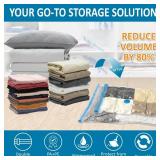 20 Pack Vacuum Storage Bags, Space Saver Bags (4 Jumbo/4 Large/4 Medium/4 Small/4 Roll) Compression for Comforters and Blankets, Sealer Clothes Storage, Hand Pump Included - Retail: $36