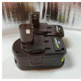 2-Pack 18v 5.0Ah Lithium lon Rapid Rechargeable Replacement Battery, Compatible with Ryobi 18v One+ Power Tools and Charger P100 P102 P103 P104 P105 P107 P108 P109 - Retail: $40