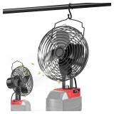 Portable Cordless Fan Compatible with Milwaukee 18V Battery,20W 3500RPM Brushless Motor for 18v Fan with Low Voltage Protection, USB & Type-C Charging Port for Industrial, Outdoor, Cooling