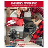 Portable Cordless Fan Compatible with Milwaukee 18V Battery,20W 3500RPM Brushless Motor for 18v Fan with Low Voltage Protection, USB & Type-C Charging Port for Industrial, Outdoor, Cooling