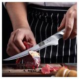 Filet Knife 7 Inch, Super Sharp Boning Knife in High Carbon Stainless Steel, Professional Japanese Fish Knives for Meat Poultry Cutting - Retail: $58
