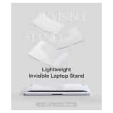 Invisible Laptop Stand for Desk, Stick-Free Tablet and Computer Stand with Dual-Angle, Foldable &Portable Laptop Riser Holder, Fits 7-11 Tablets&11-14" Laptops, Space Gray (Non-Adhesive Version) - Ret