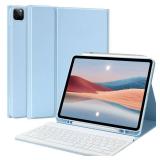 Case for iPad Air 13-inch (M3/M2, 2025/2024) & Pro 12.9 inch Case with Keyboard, Keyboard case for 12.9-inch iPad Pro 6th/5th Gen - with Pencil Holder for iPad Air 13-inch/iPad Pro 12.9 (Blue) - Retai