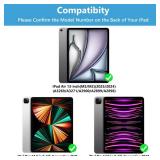 Case for iPad Air 13-inch (M3/M2, 2025/2024) & Pro 12.9 inch Case with Keyboard, Keyboard case for 12.9-inch iPad Pro 6th/5th Gen - with Pencil Holder for iPad Air 13-inch/iPad Pro 12.9 (Blue) - Retai