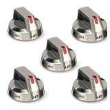 DG64-00473A Stove Knobs Oven Knobs Gas Burner Control Dial Compatible with Samsung Stove Knob Replacement NX58H5600SS NX58H5650WS NX58M6850SS NX58F5700WS NX58J7750SS 5 Pack - Retail: $28