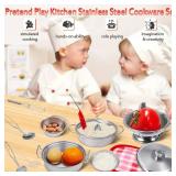 Kids Pretend Play Kitchen Toys, Cooking Toys Set Play Kitchen Accessories with Stainless Steel Pots and Pans Set, Pretend Play Food Cooking Utensils Cookware for Girls Boys.Tiny-11Pcs. SEVERAL HAVE SC