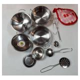 Kids Pretend Play Kitchen Toys, Cooking Toys Set Play Kitchen Accessories with Stainless Steel Pots and Pans Set, Pretend Play Food Cooking Utensils Cookware for Girls Boys.Tiny-11Pcs. SEVERAL HAVE SC