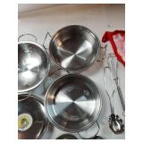 Kids Pretend Play Kitchen Toys, Cooking Toys Set Play Kitchen Accessories with Stainless Steel Pots and Pans Set, Pretend Play Food Cooking Utensils Cookware for Girls Boys.Tiny-11Pcs. SEVERAL HAVE SC