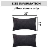 Home Brilliant Lumbar Pillow Cover Dark Grey, Rectangle Faux Fur Pillow Covers for Bed Living Room, Decorative Throw Pillows for Couch, Pack of 2, 12x20 inch, 30x50 cm, Dark Grey