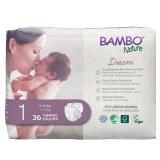 Bambo Nature Hypoallergenic Baby Diapers, Eco-Labelled Sustainable Diapers, Enhanced Leakage Protection, Totally Chlorine-free, Skin Friendly, and Super Absorbent - Size 1 (36 Count)