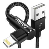 90 Degree iPhone Charging Cable 2Pack 10ft Right Angle Nylon Braided Lightning Charger Cord Compatible with iPhone 14 13 12 11 Pro Max XS XR X 8 7 6 5 Plus iPadï¼Blackï¼ - Retail: $14