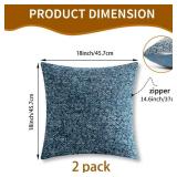 OLSUNOR Chenille Throw Pillow Covers 18x18 Inch Set of 2, Square Decorative Pillow Cover w/Hidden Zipper, Spray-Dyed Yarn Boho Farmhouse Accent Pillow Cases for Couch, Sofa, Bed, Car, Living Room - Re