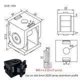 BLCCLOY 4 Sets Black 2020 Aluminum Extrusion Pivot Hinge Swivel Degree Angle Bracket with Handle for 20 Series 20/20 2040 V T Slot Extruded Aluminum Profile Hardware Connector - Retail: $19