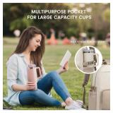 Laptop Backpack for Women with Pouch Pocket for Large Capacity Cup,18 Inch Laptop Computer Bag Travel Backpack Purse, Waterproof Work Business Backpack College Teacher Bags, Beige-Khaki - Retail: $60