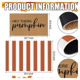 2 Pcs Thanksgiving Doormats Hey There Pumpkin Welcome Door Mats Fall Front Porch Layered Door Rugs Non Slip Floor Mats for Entryway Indoor Outdoor Decor - Retail: $22