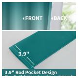 Ombre Room Darkening Tie Up Curtains-Gradient Teal to Grey White Light Blocking Thermal Insulated Window Shades for Living Room Rod Pocket Balloon Curtain for Kitchen W42 X L63 Inches,1 Panel - Retail