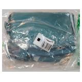 Ombre Room Darkening Tie Up Curtains-Gradient Teal to Grey White Light Blocking Thermal Insulated Window Shades for Living Room Rod Pocket Balloon Curtain for Kitchen W42 X L63 Inches,1 Panel - Retail