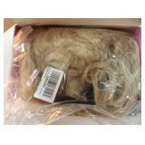 Honey Blonde Mix Platinum Blonde Short Wavy Wig for Women Lace Hairline Bob Style Synthetic Heat Resistant - Natural Appearance for Everyday Hairstyle 18 Inch - Retail: $36