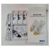 Wireless HDMI Transmitter and 2 Receivers, Dual Display HDMI Wireless Extender Kit Sync to 2 Screens, 5G/328FT/1080P Plug & Play for Simultaneous Audio/Video on TVs/Projectors/Monitors