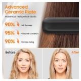 Cordless Hair Straightener, Portable Flat Iron for Travel, 2 in 1 Hair Styling Tools for straightening and Curling, Lightweight on-The-go, 4000 mAh Battery, Fast USB-C Charging & LED Power Display - R