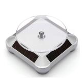 Solar Turntable 360Â° Rotating Stand Display Plate for better curing UV resin printed jewelry or small items model from LCD/SLA/DLP 3D Printer Solar or AA Battery power (Not Included) (Silver) - Ret