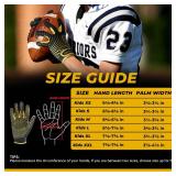 Youth Football Gloves, Sticky Wide Receiver Gloves for Kids, White and Gold Stretch Fit Football Glove (Black and Gold, XX-Large) - Retail: $24