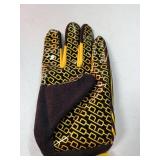Youth Football Gloves, Sticky Wide Receiver Gloves for Kids, White and Gold Stretch Fit Football Glove (Black and Gold, XX-Large) - Retail: $24